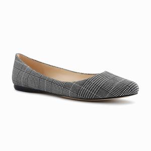 Nine West Speakup Almond Toe Flats - Black/White - Ireland (IT7410823)